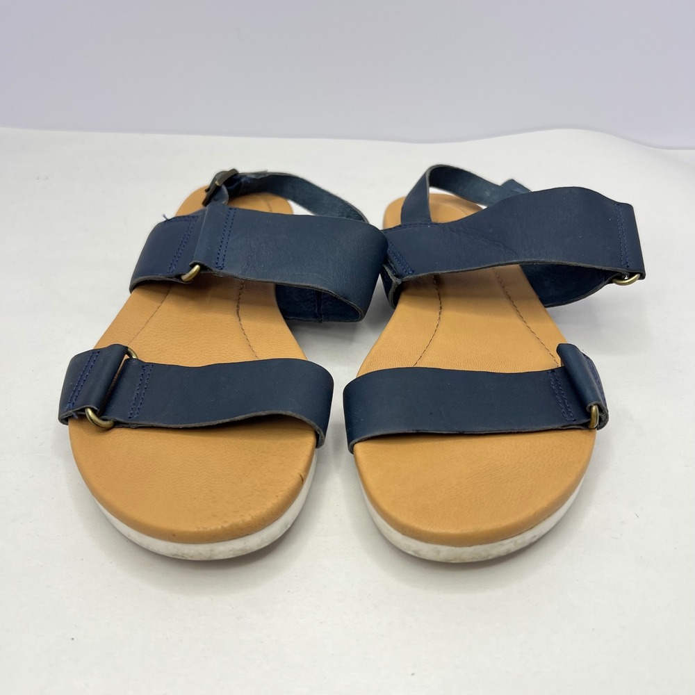Teva Navy Leather Sandal Womens Size 5 Elzada Slingback Blue Comfort Walking‎